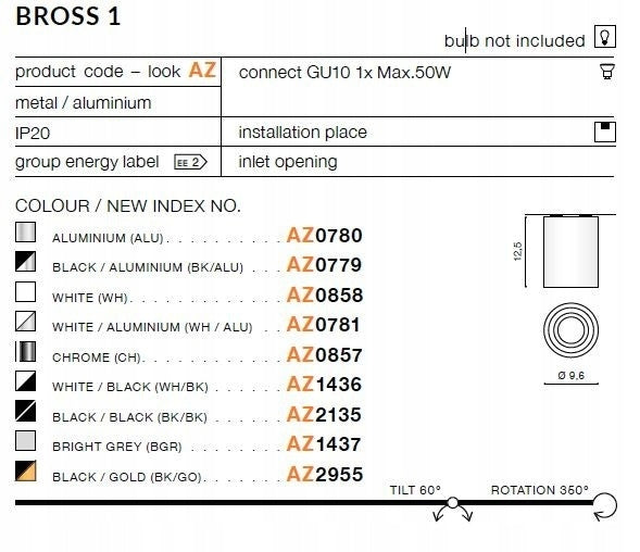Lubinis šviestuvas AZzardo Bross AZ0780