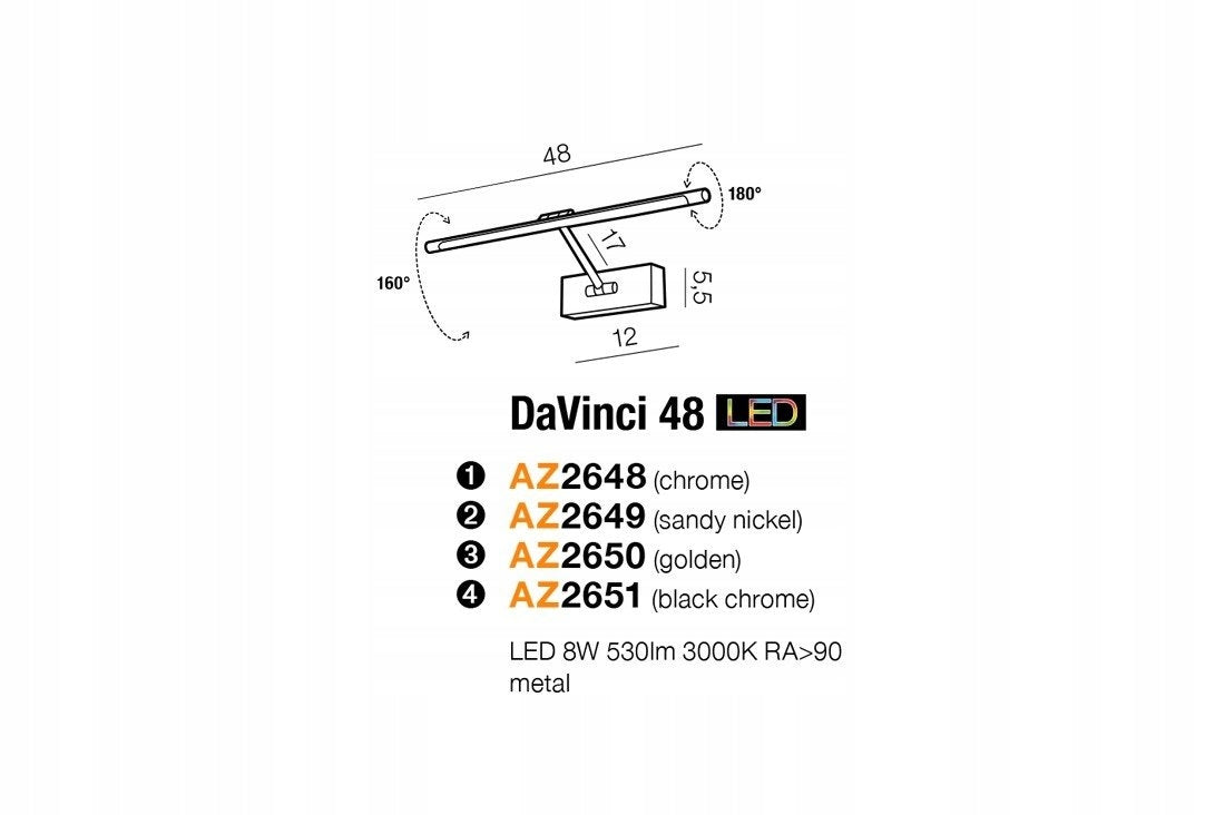Sieninis šviestuvas AZzardo Davinci AZ2651