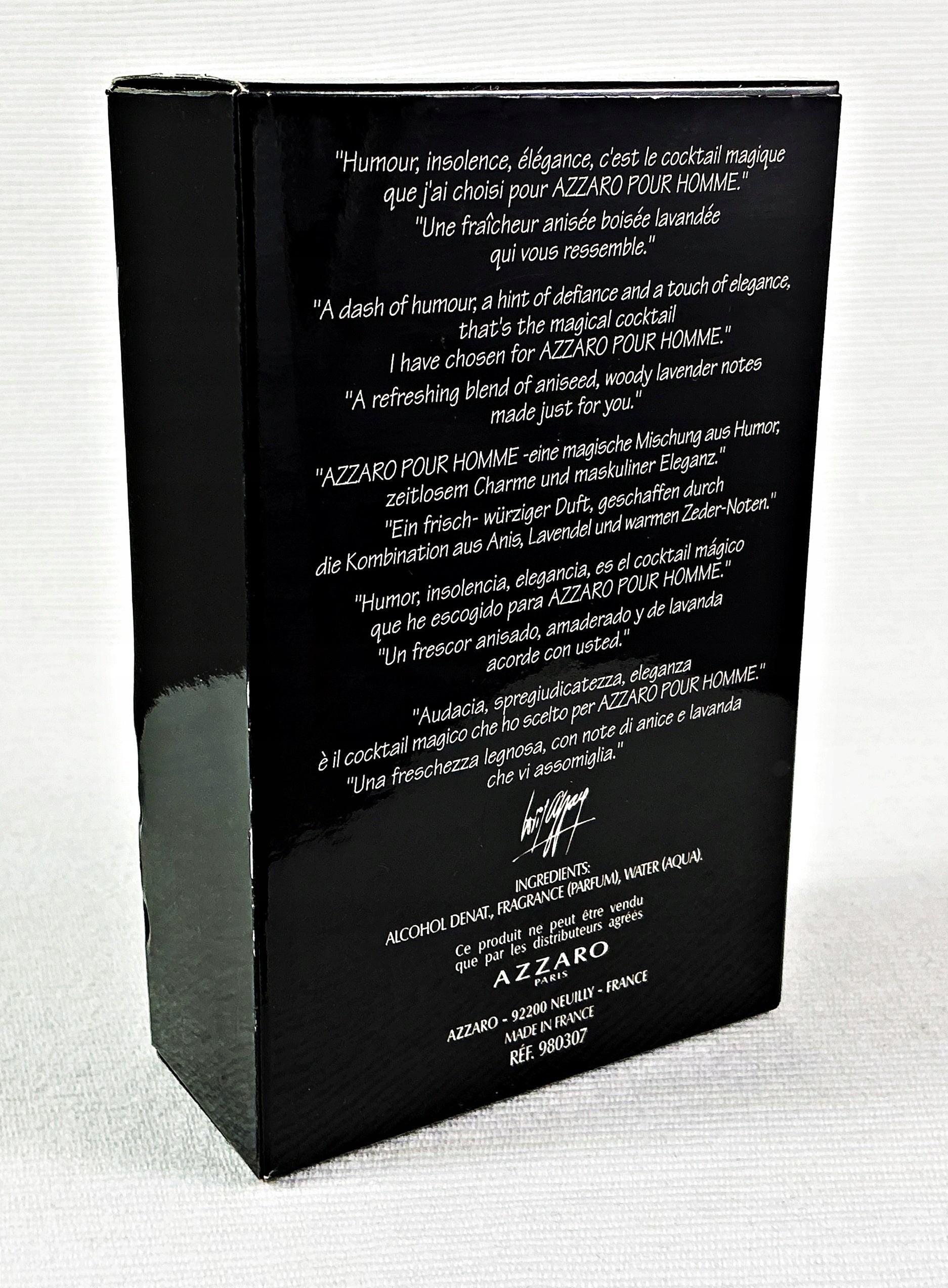 AZZARO POUR HOMME 75 ML EAU DE TOILETTE SPLASH EARLY RELEASE UNIQUE Manufacturer code 3351500980307
