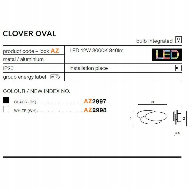 Sieninis šviestuvas AZzardo Clover AZ2997