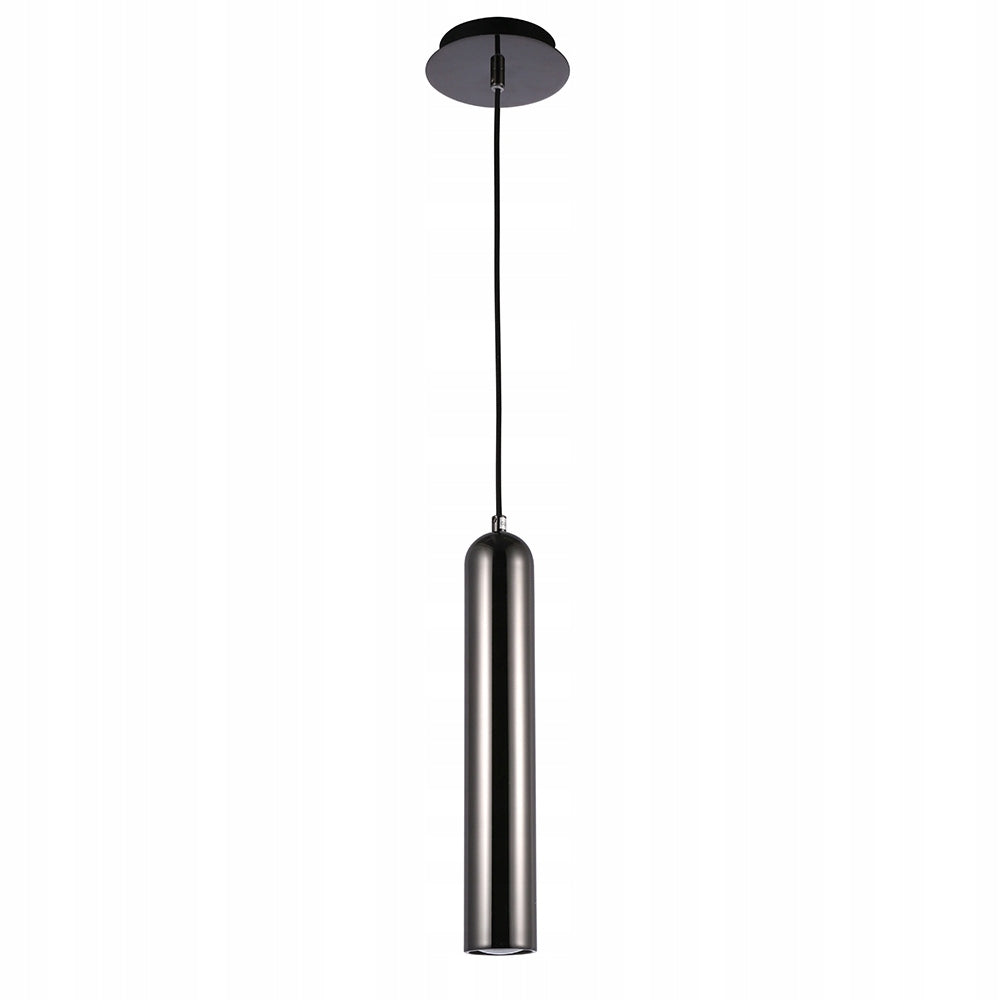 Azzardo Hängelampe Tubo 1 Schwarz/Chrom 