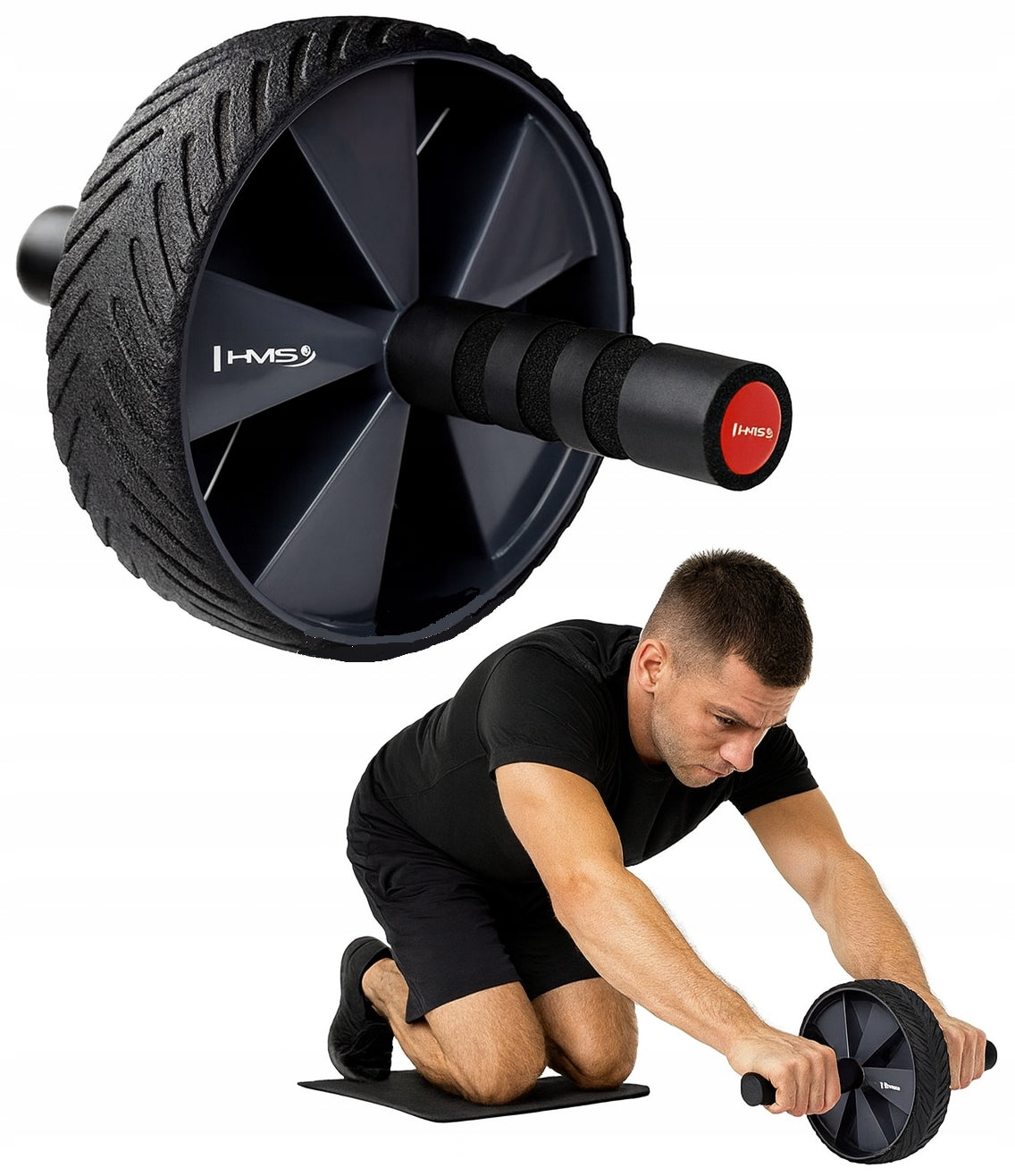 Abdominal Muscle Exercise Wheel HMS Ab Wheel Roller ABS TPR Ergonomic