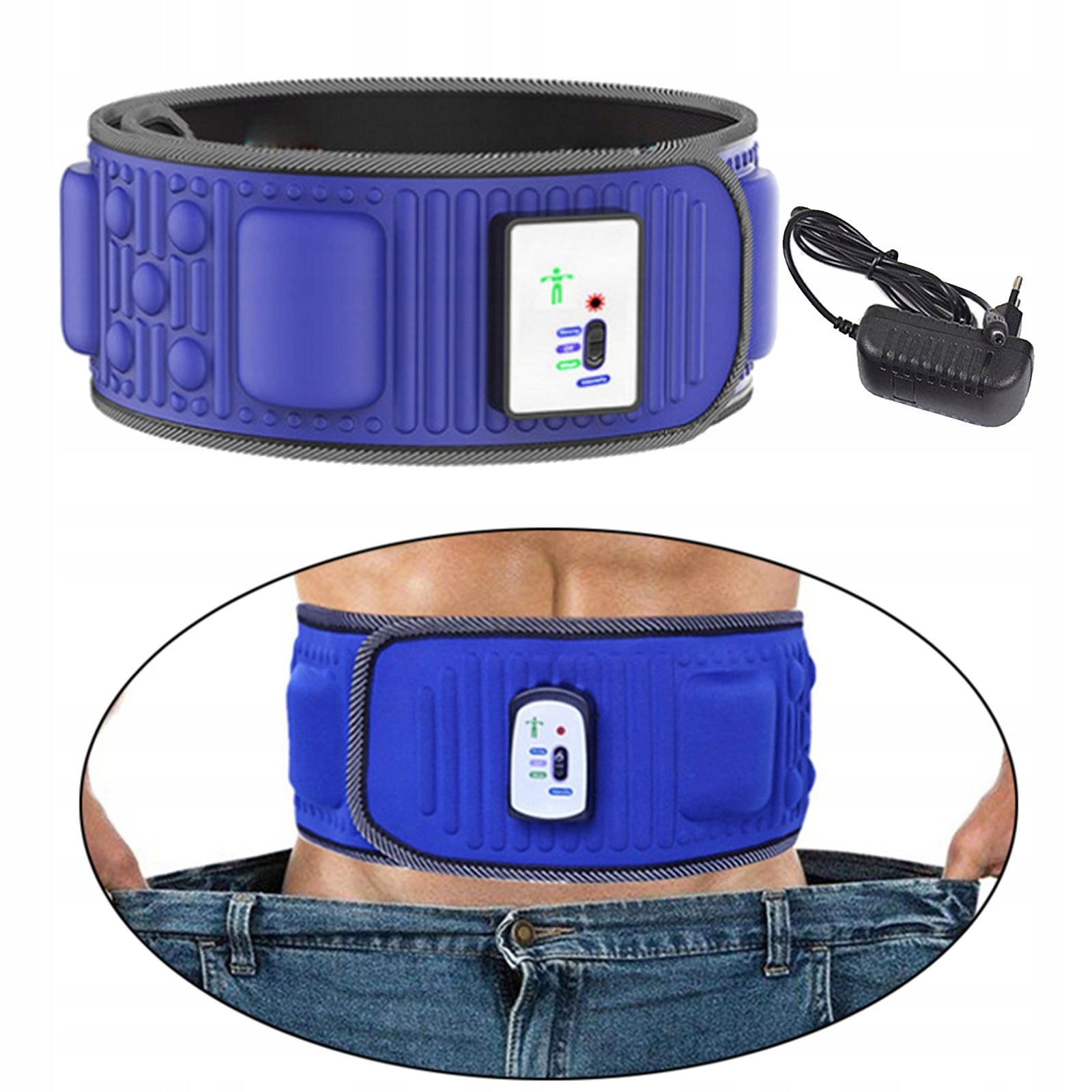Abdominal Slimming Belt Stimulator Body Vibrating Belly Waist Massager Gym Size other