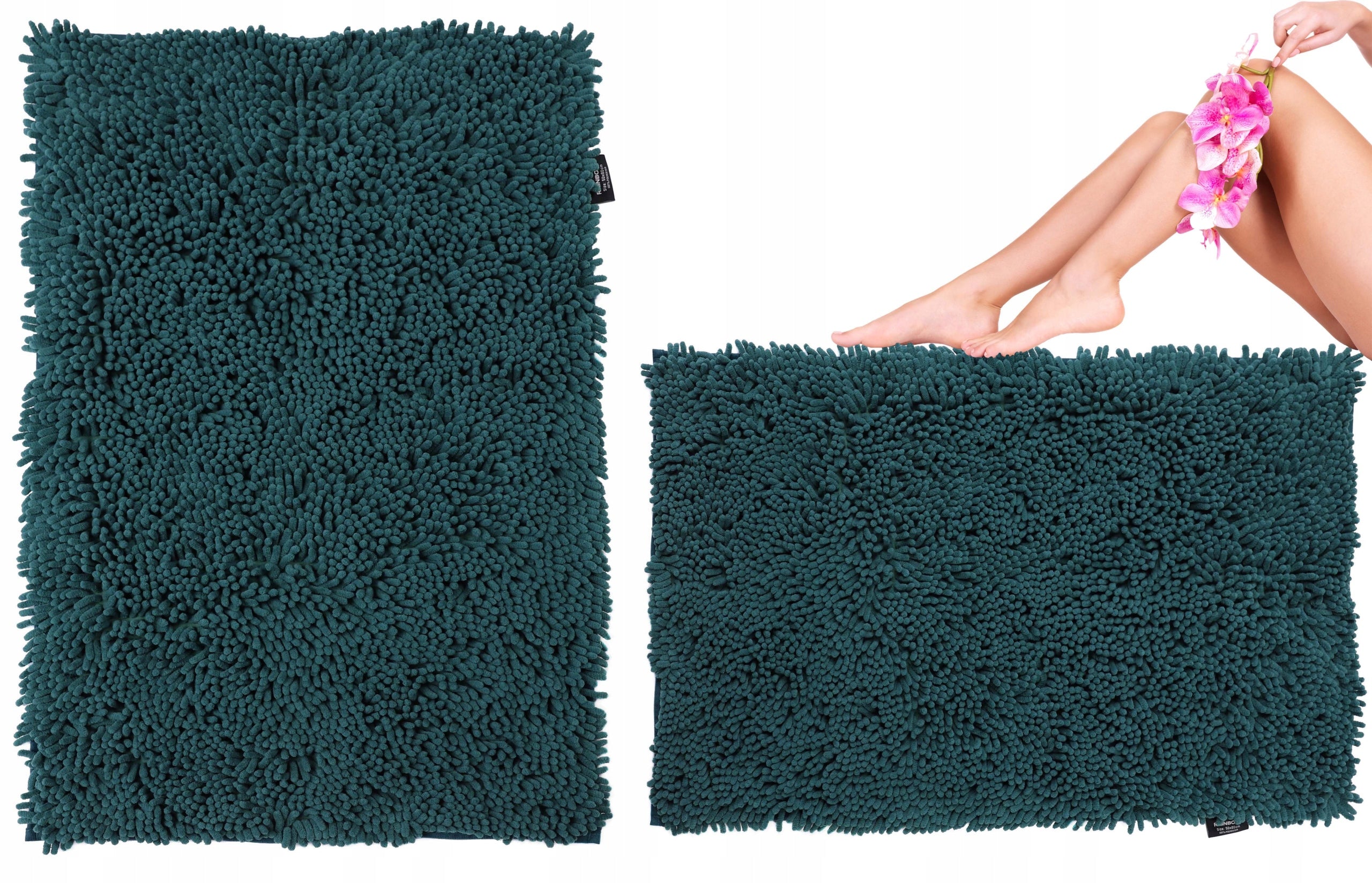 Absorbent Bathroom Rug for Laundry Mat Bottle Green 60X90cm Length 90 cm