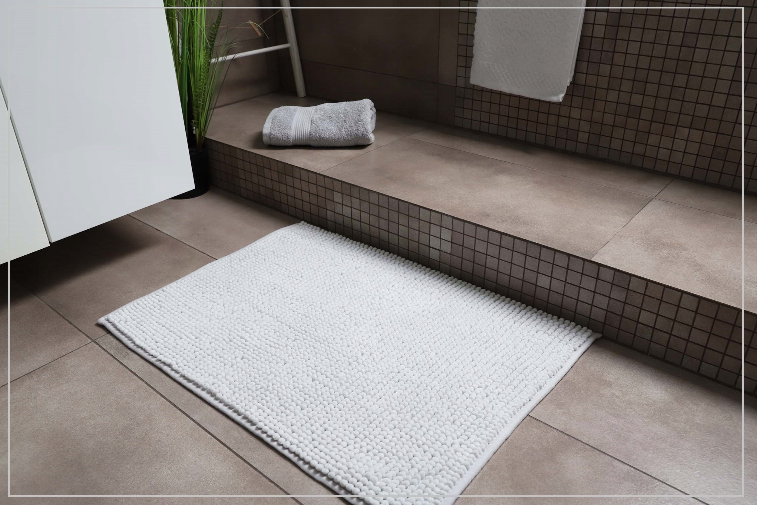 Absorbent Washable Bathroom Rug Gray 60X90cm Shape rectangle
