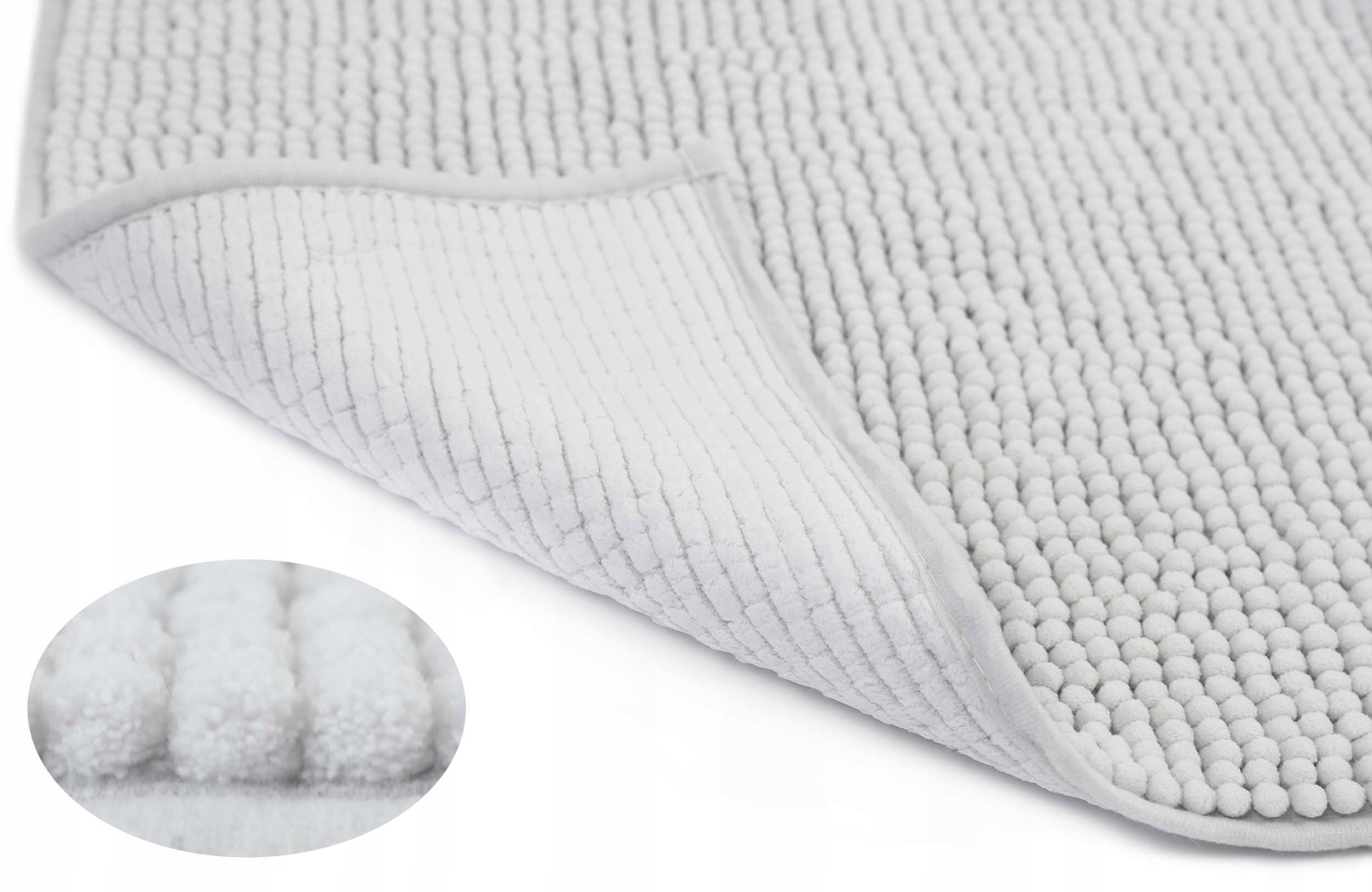 Absorbent Washable Bathroom Rug Gray 60X90cm Thickness 18 mm