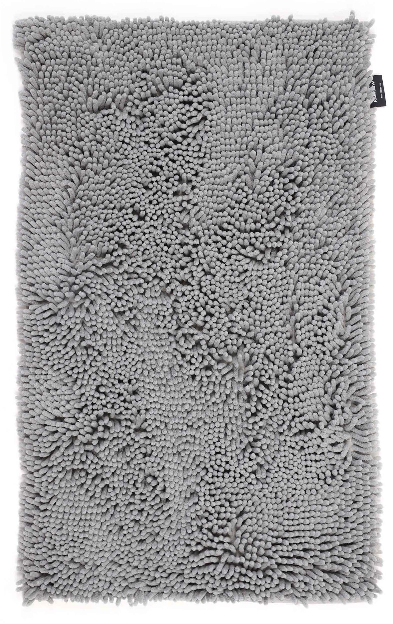 Absorbent Washable Bathroom Rug Gray Anti-Slip 50X80cm Length 80 cm