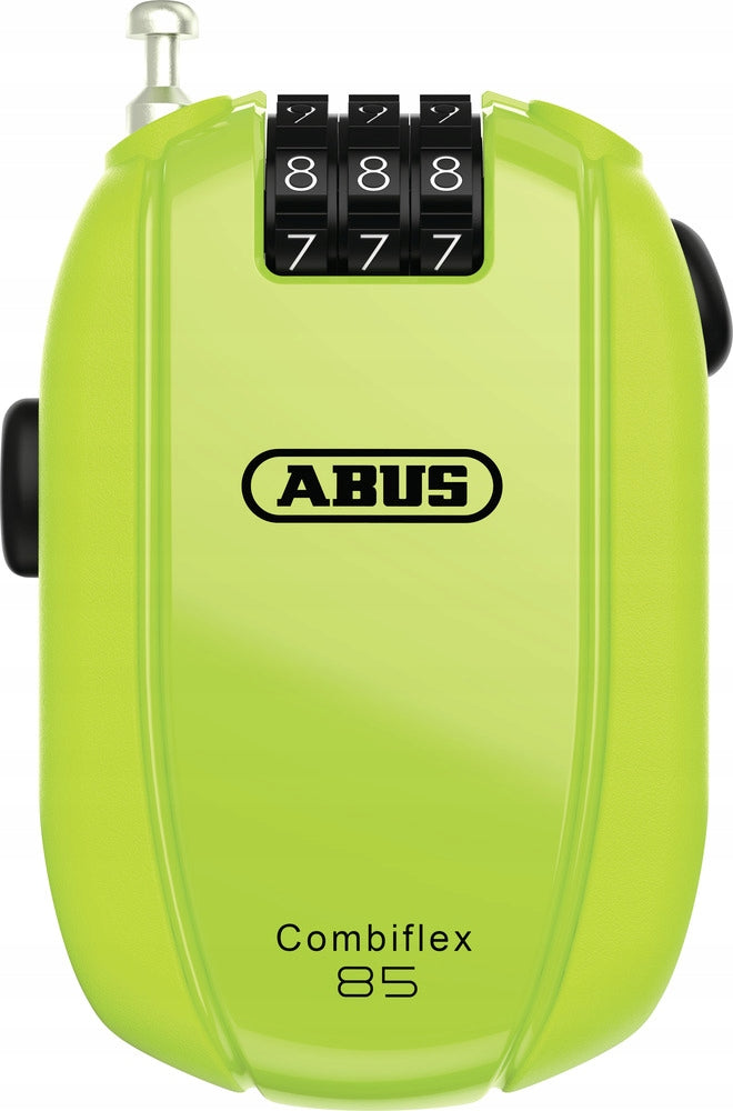 Abus Combiflex BREAK Padlock with coiled cable 85 Neon yellow