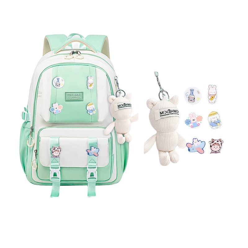 Academic School Backpack Lightweight Multifunctional Apple-Green for Travel