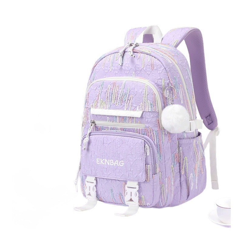 Academy Backpack For Girls 4-6 Class Flying Large Capacity Purple