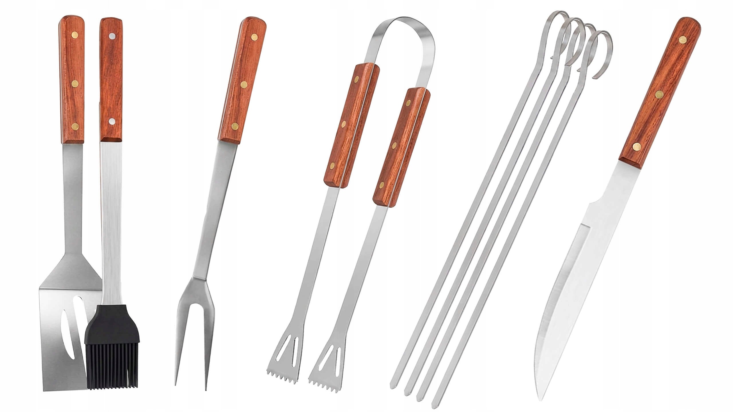 Accessories BBQ Grill Utensils Pliers Spatula Skewers Pouch Kind set