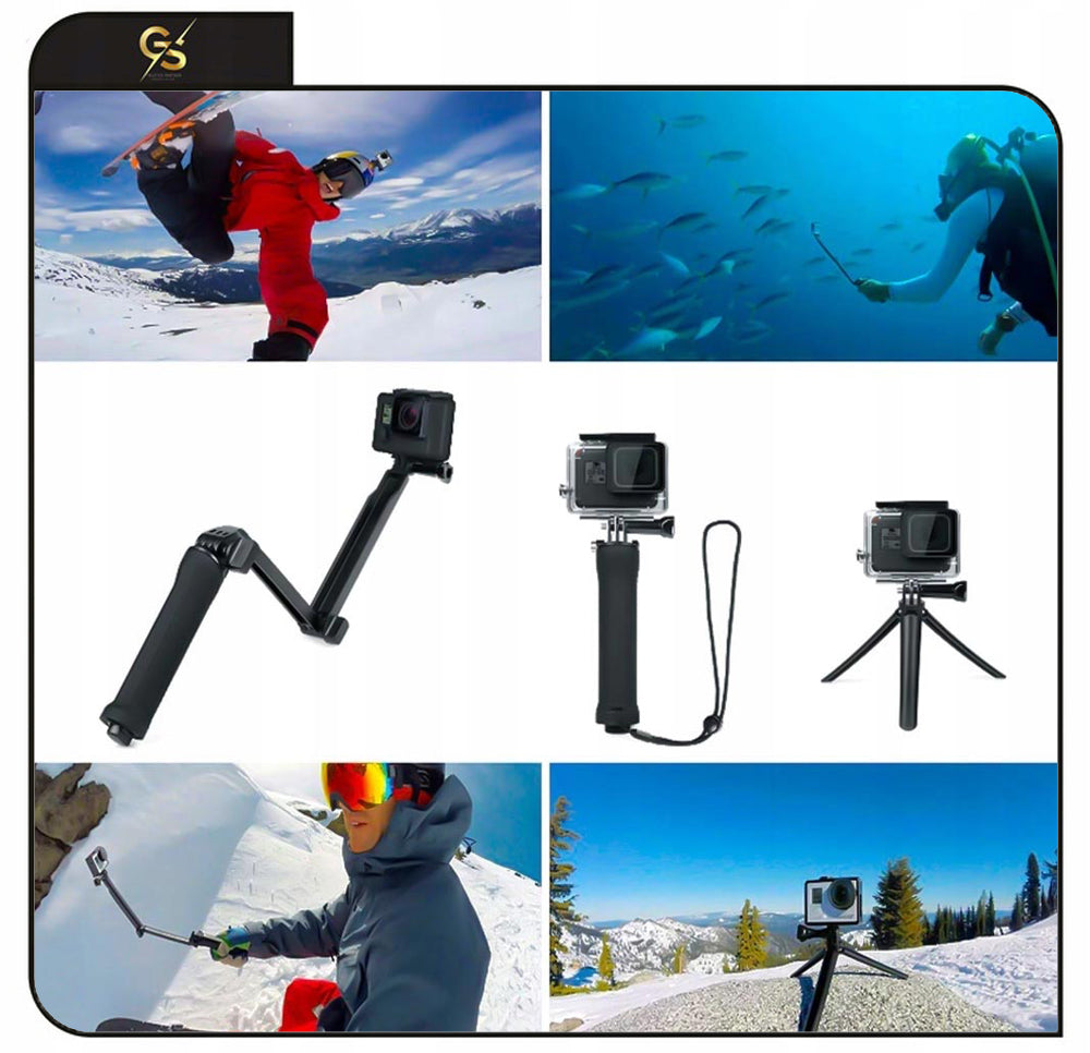 Accessories for GoPro 13 12 11 10 9 Handle Selfie Stick Holder 3WAY Packaging status original