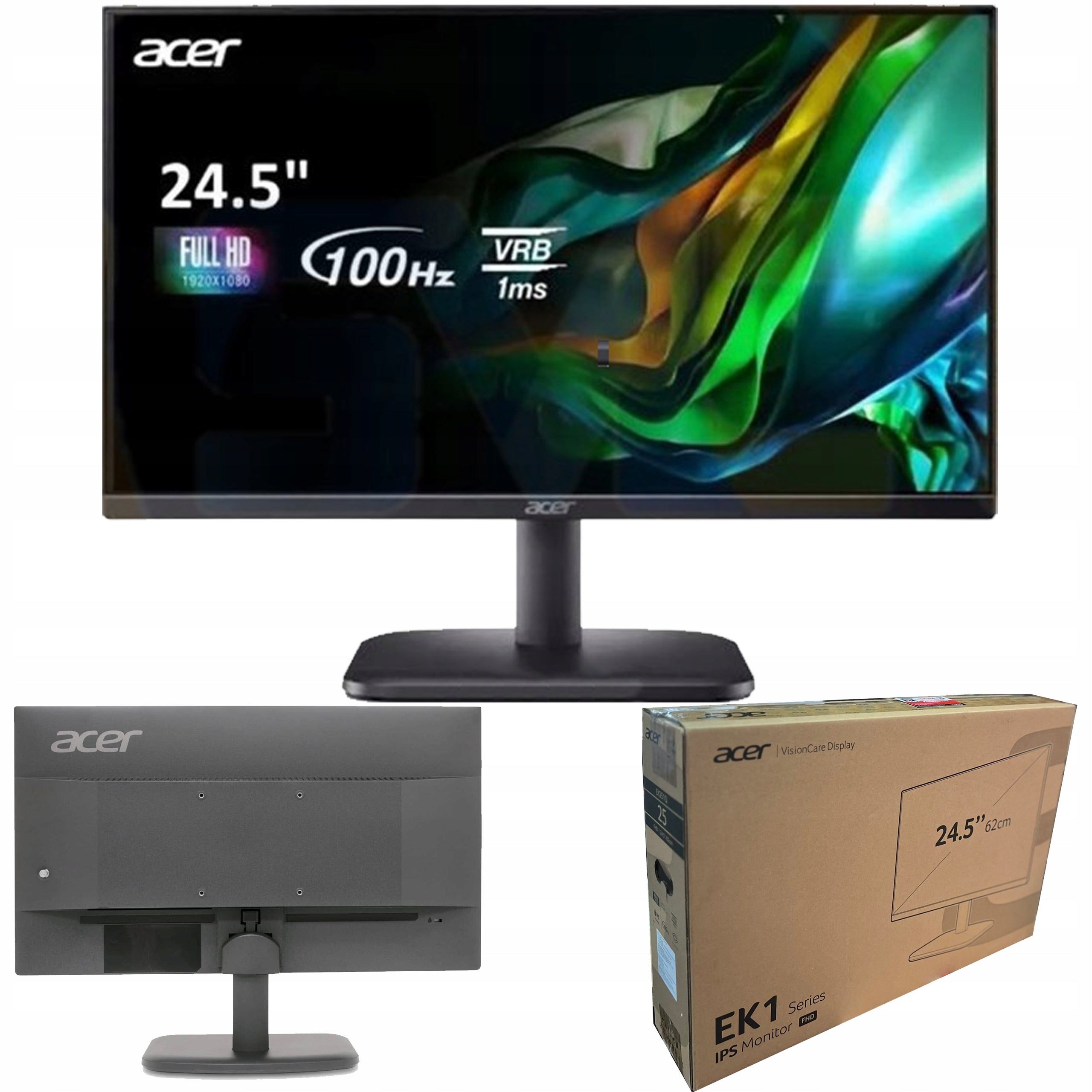 Acer 25" 1ms 100Hz EK251QEbi IPS HDMI VGA DSUB VGA Gaming Monitor