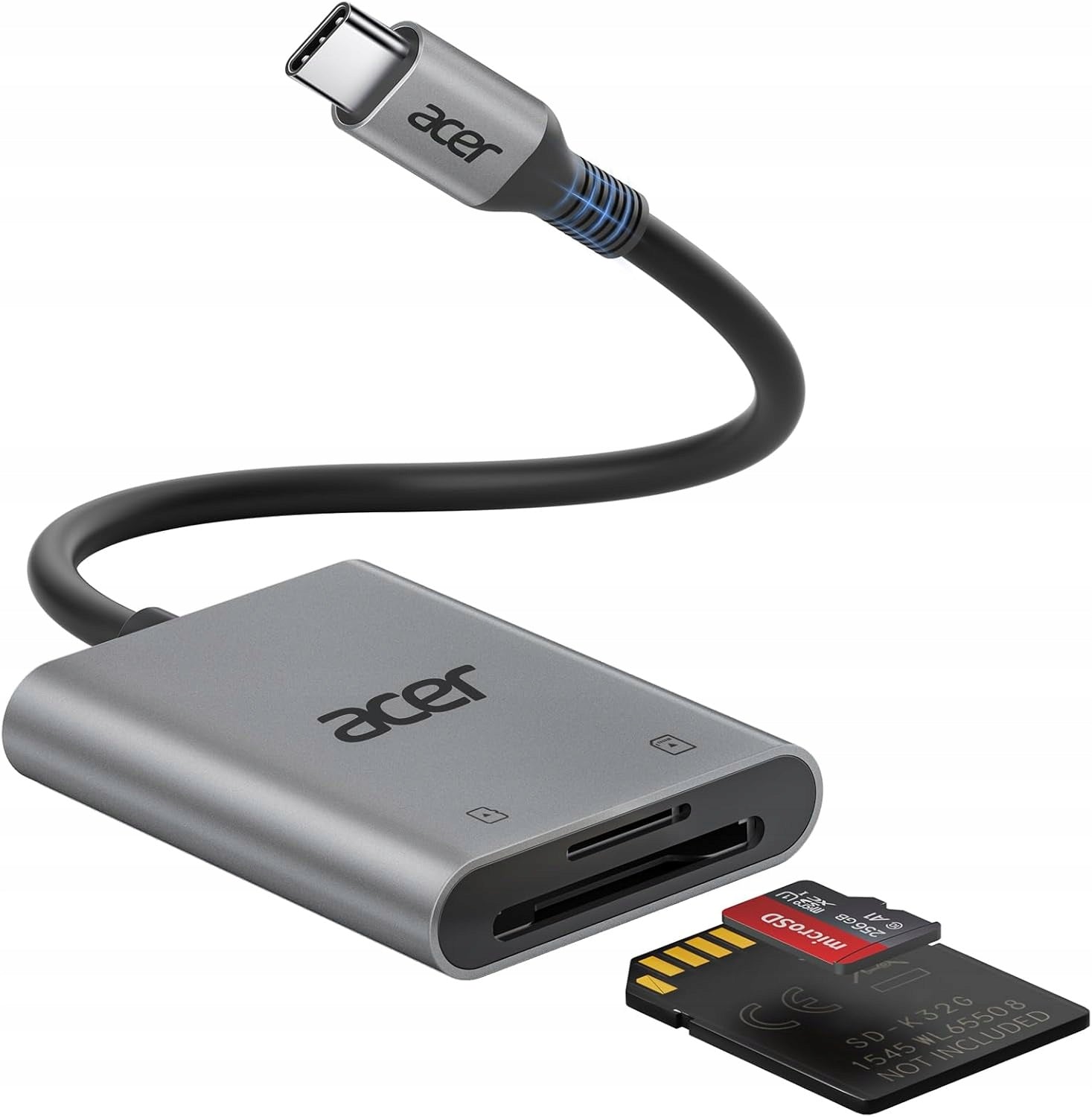 Acer USB-C SD card reader aluminum Micro SD adapter 170MB/s