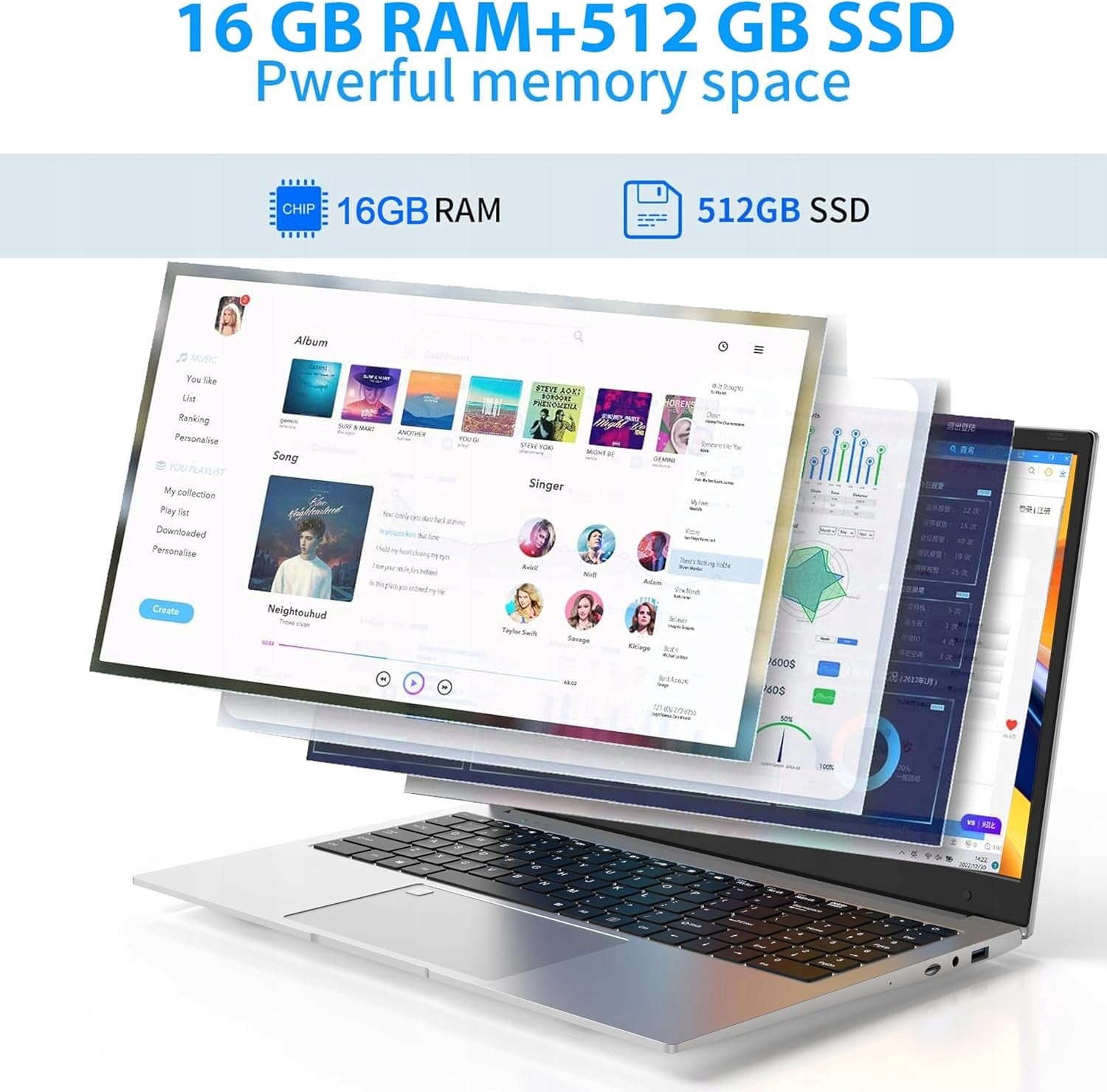 Acmine 16GB/1TB laptops | 15.6-inch full HD, 0.5 second fingerprint login EAN (GTIN) 6921629748286
