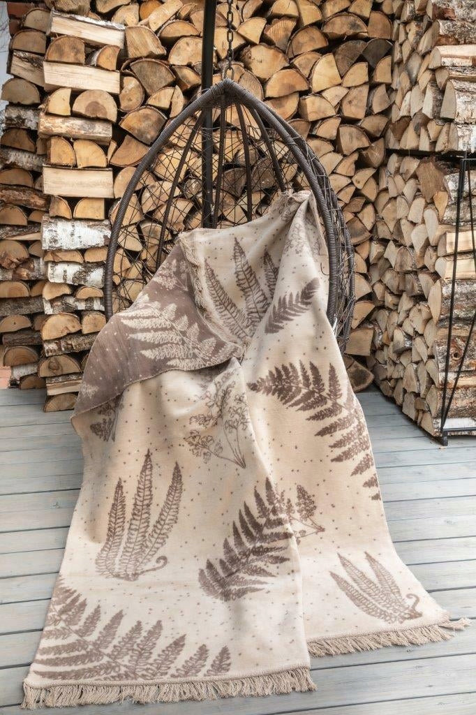 Acrylic Cotton Blanket 150x200 Beige Cocoa