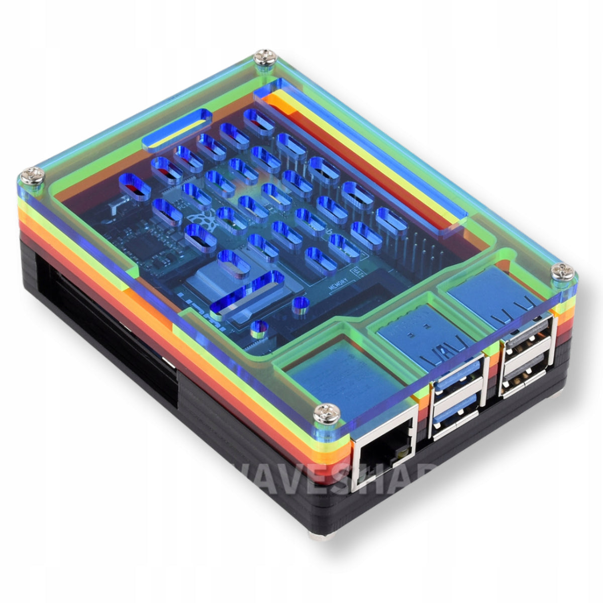 Acrylic translucent case for Raspberry Pi 5 color from Waveshare