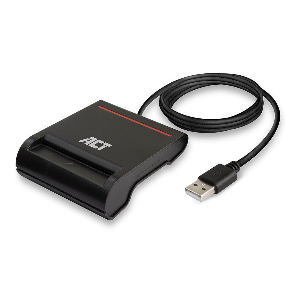 Act Belgium Usb AC6015 eID Card Reader, Chip, 1 Slot, Black Kind universal