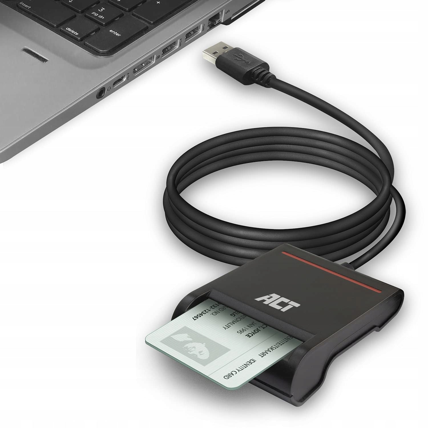 Act Belgium Usb AC6015 eID Card Reader, Chip, 1 Slot, Black Manufacturer ACT