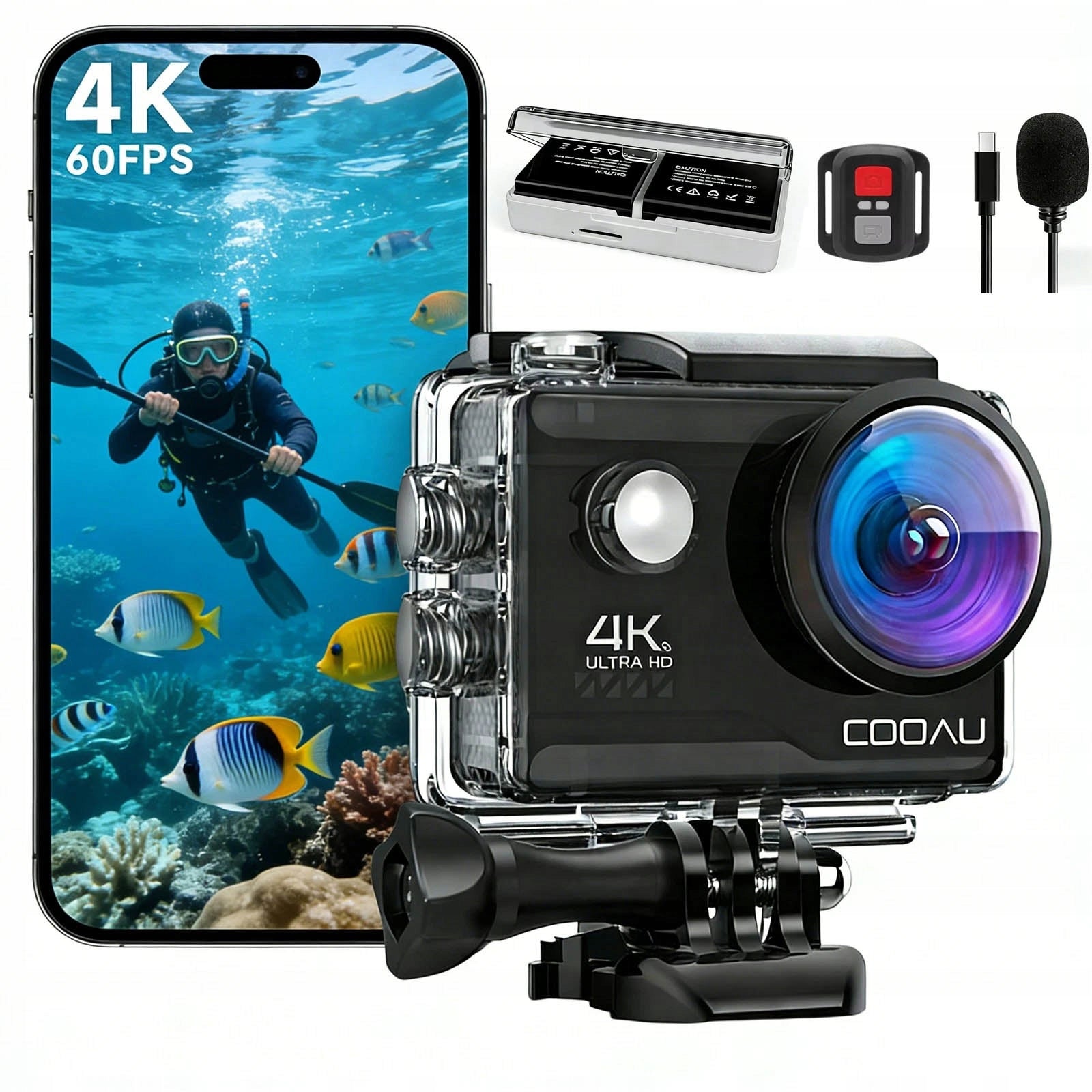 Action Cam SPORTS CAMERA 4K 20MP Waterproof EIS Dual Screen WiFi