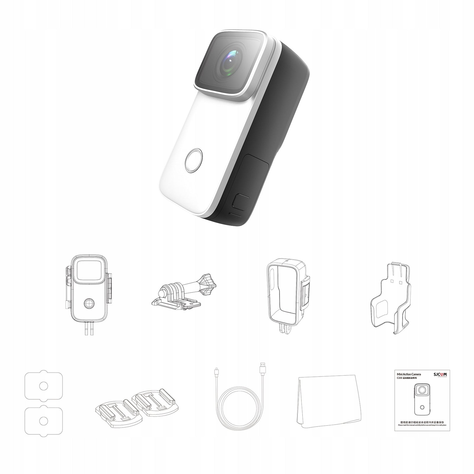 Action Camera SJCAM C200 4K Mini WiFi 40M Sports Waterproof Model C200