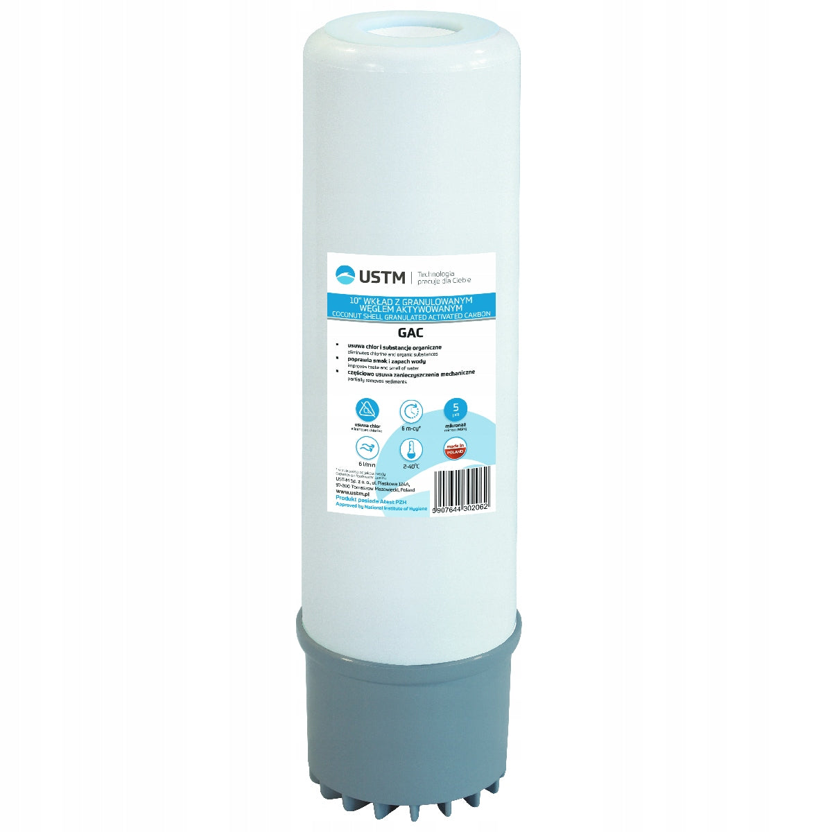 Activated carbon cartridge - coconut USTM GAC 10"