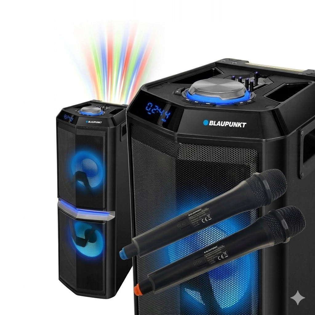 Active Column Blaupunkt PS10DB PartyBox 2x Microphone Remote Control BT USB karaoke Packaging status original