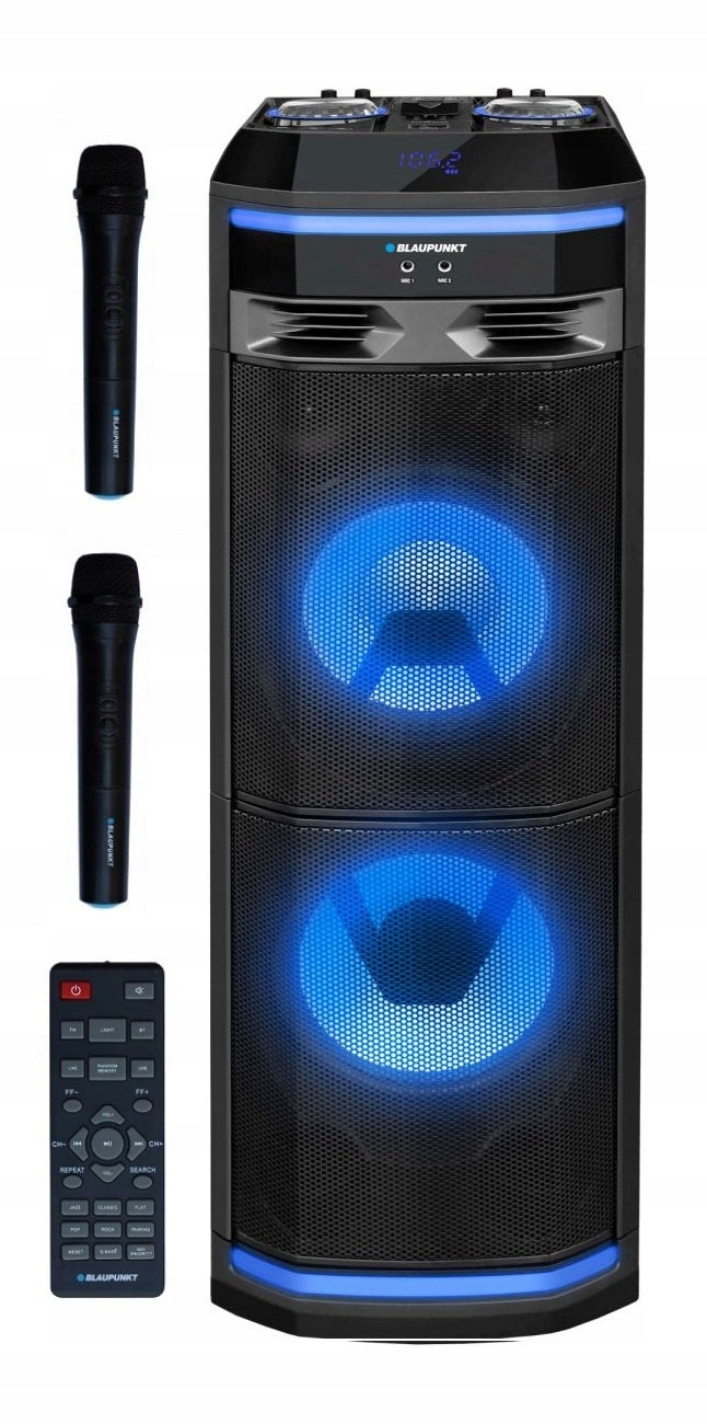 Active Column Blaupunkt PS10DB PartyBox 2x Microphone Remote Control BT USB karaoke