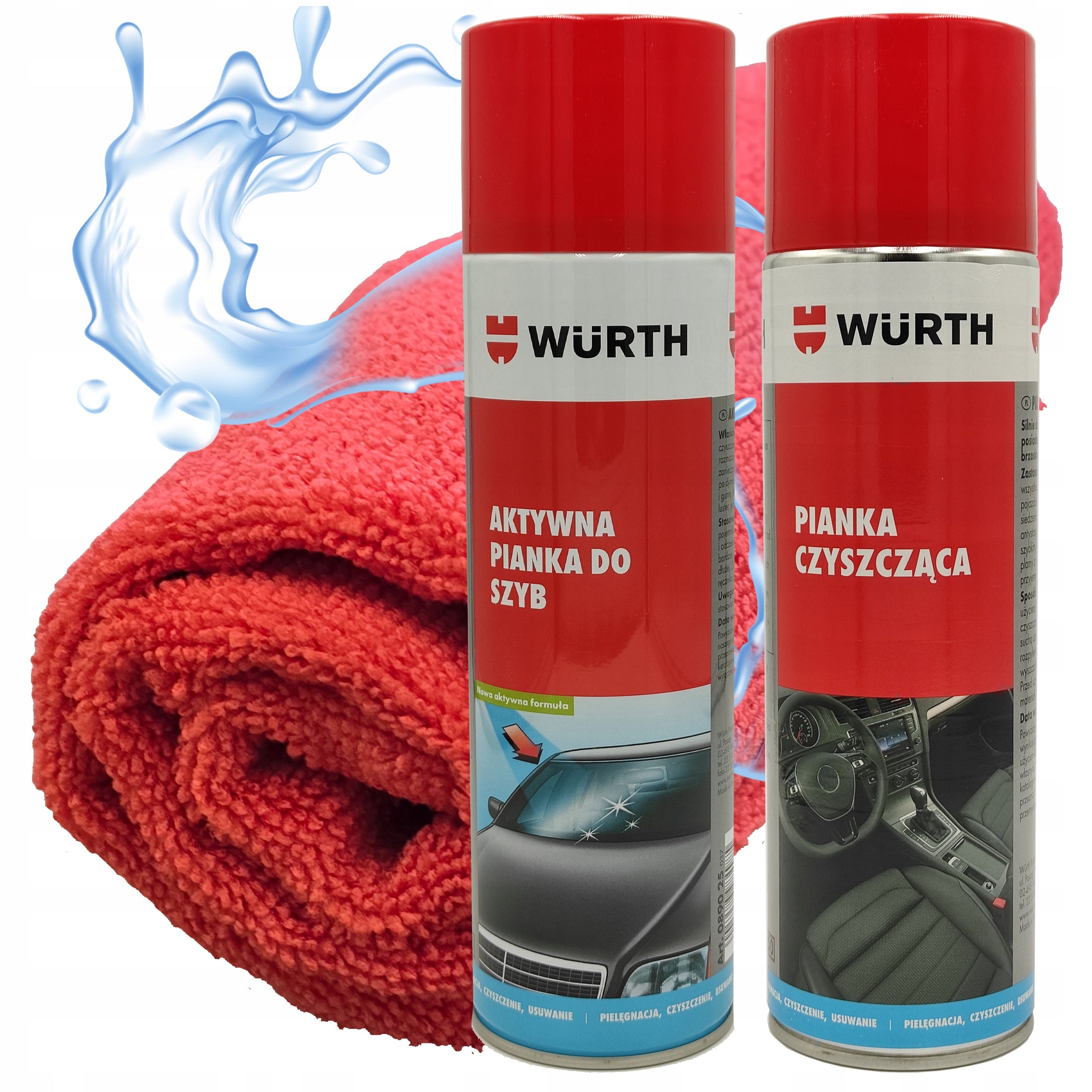 Active Foam for Upholstery Glass Microfiber Set for Every Driver WURTH