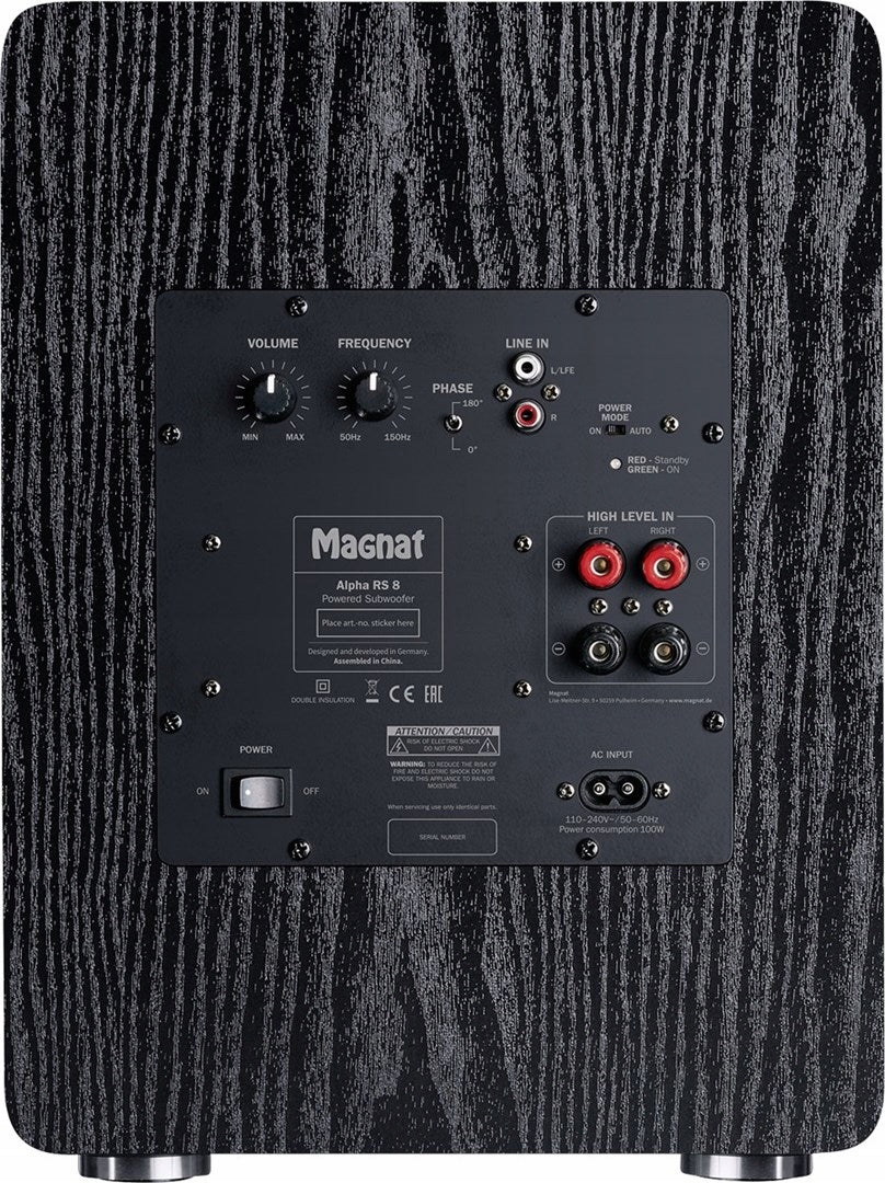 Active subwoofer Magnat Alpha RS8 black Manufacturer code SUBWOOFER ALPHA RS 8 MOCCA