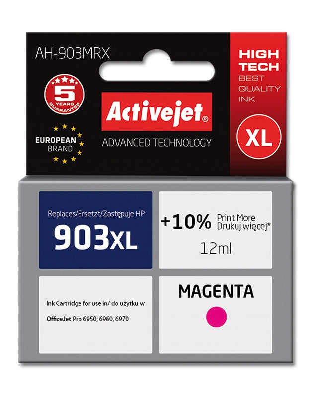 Activejet AH-903MRX Ink (replacement HP 903XL T6M07AE; Premium; 12 ml; June