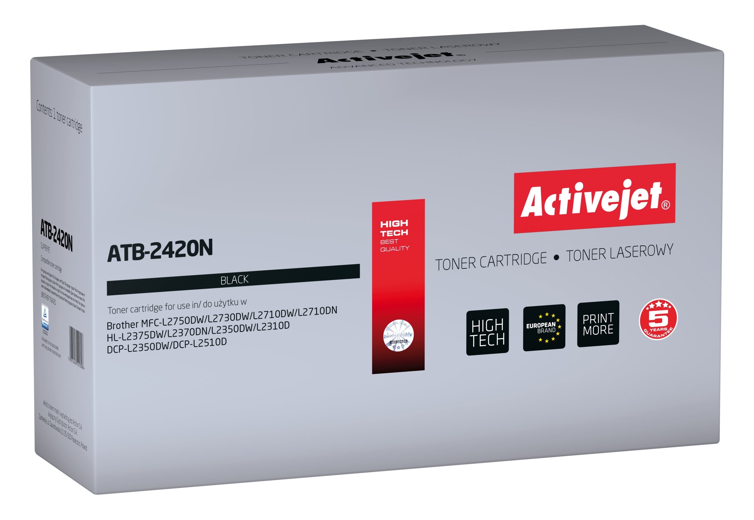 Activejet ATB-2420N Toner cartridge (Brother TN-2420A replacement; Supreme; 3000 pages; Color white