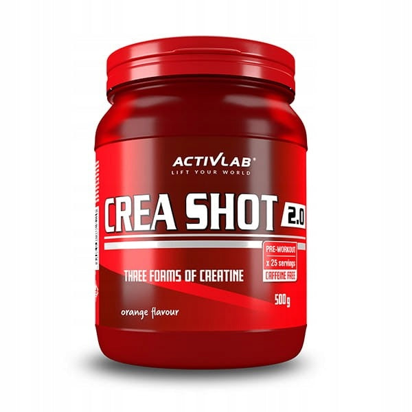 Activlab Crea Shot 2.0 500 g 2 forms of creatine orange flavour Expiration date at least 1 year from the date of purchase