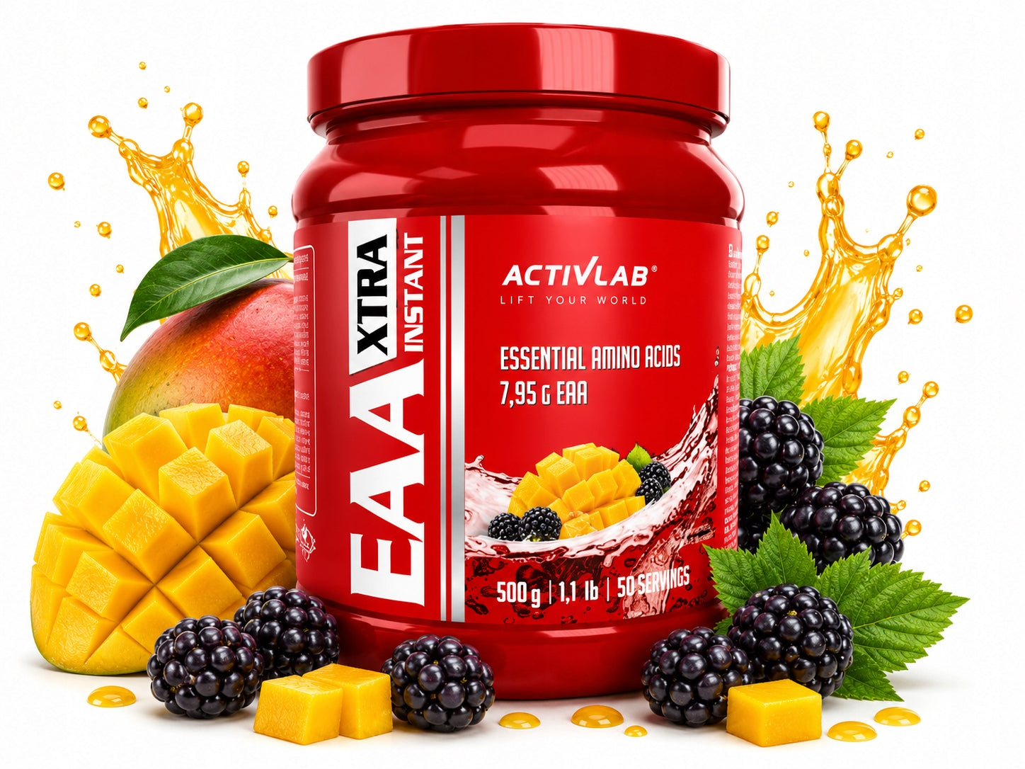 Activlab EAA Xtra essential amino acids regeneration strength 500 g Mango Blackberry