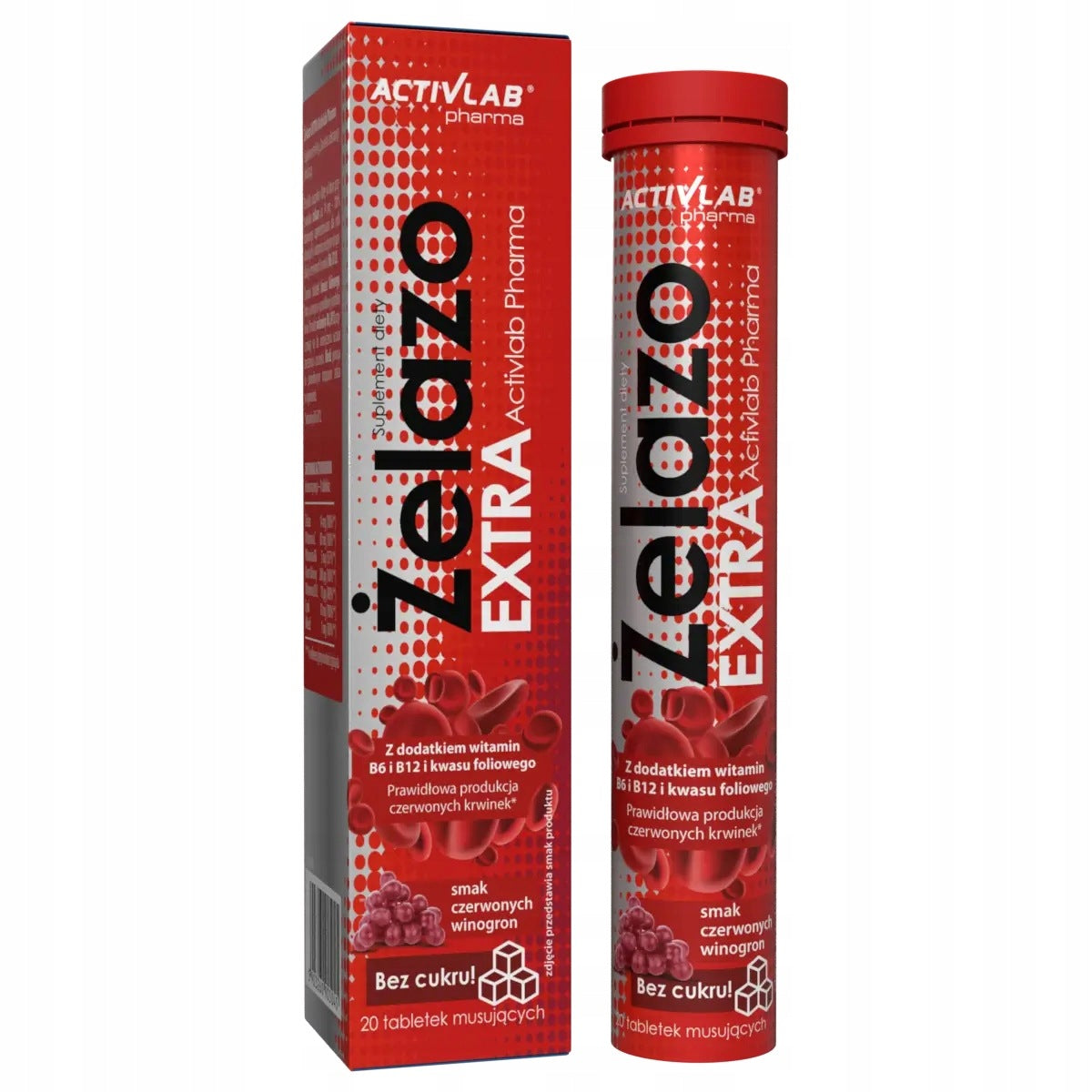 Activlab Pharma Iron Extra Red Grape - 20 Effervescent Tablets