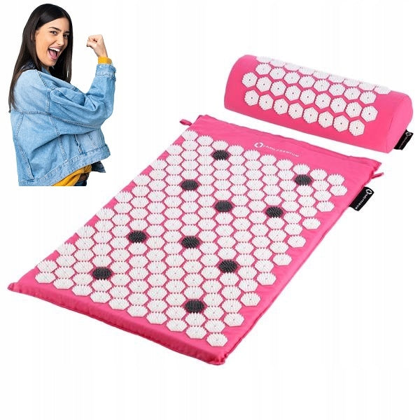 Acupressure set Massage Mat + pillow with spikes pink set HMS