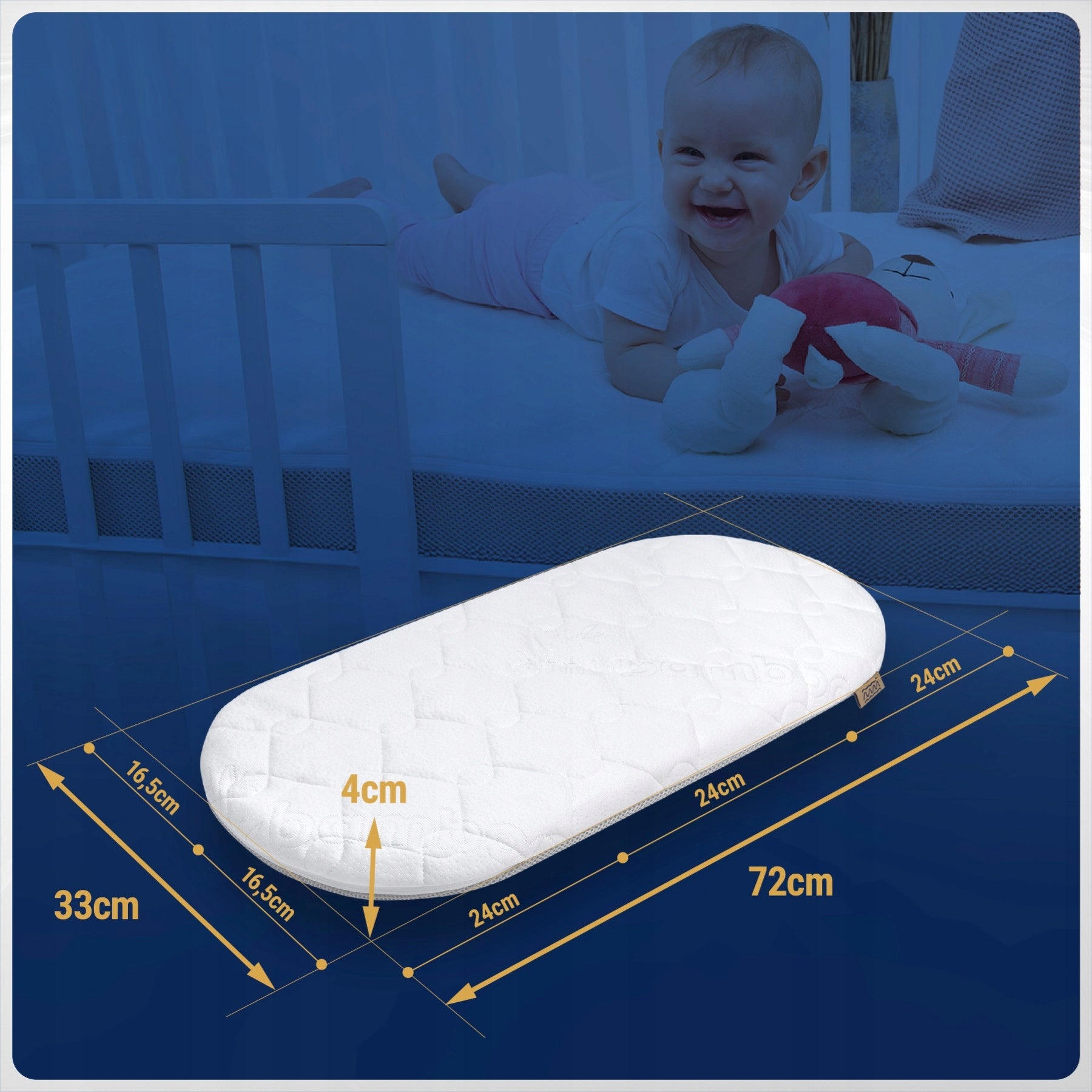 Adamex Gallo Stroller Mattress for Crib ANTI-ALLERGIC Gondola Mattress Medical device no
