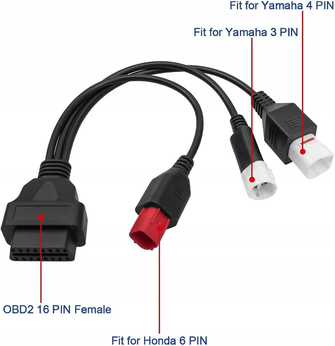 Adapter 3in1 Yamaha 3pin 4pin HONDA 6pin / OBD2 16pin motorcycle Autokomp Brand AutoKomp