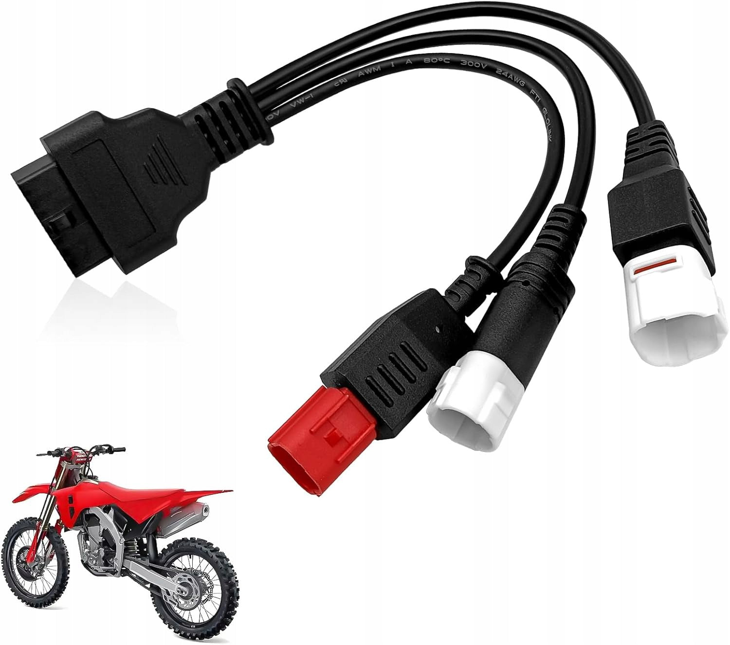 Adapter 3in1 Yamaha 3pin 4pin HONDA 6pin / OBD2 16pin motorcycle Autokomp