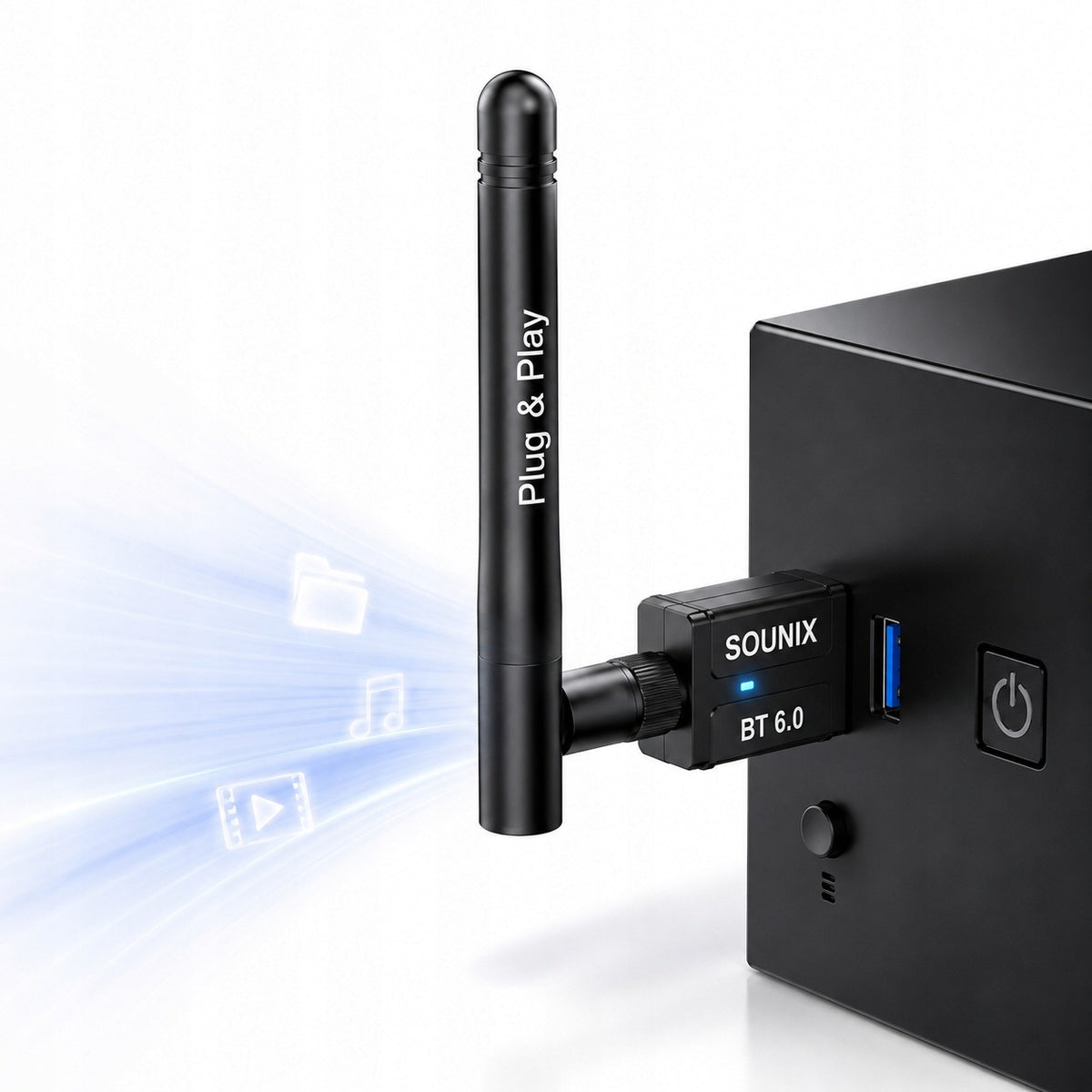 Adapter Bluetooth 5.3 USB do Komputera PC DONGLE 100M SOUNIX Manufacturer code SOUNIX 5.3