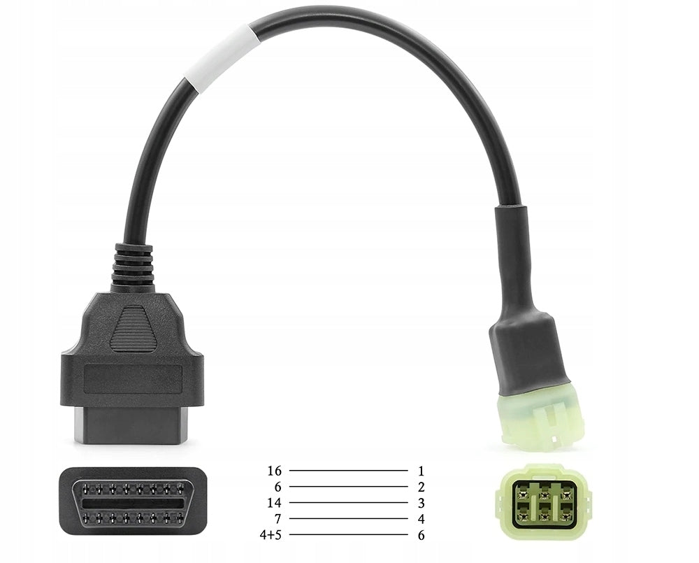 Adapter Cable for KAWASAKI 6 pin 6pin OBD2 OBDII 16pin EAN (GTIN) 5904954302829
