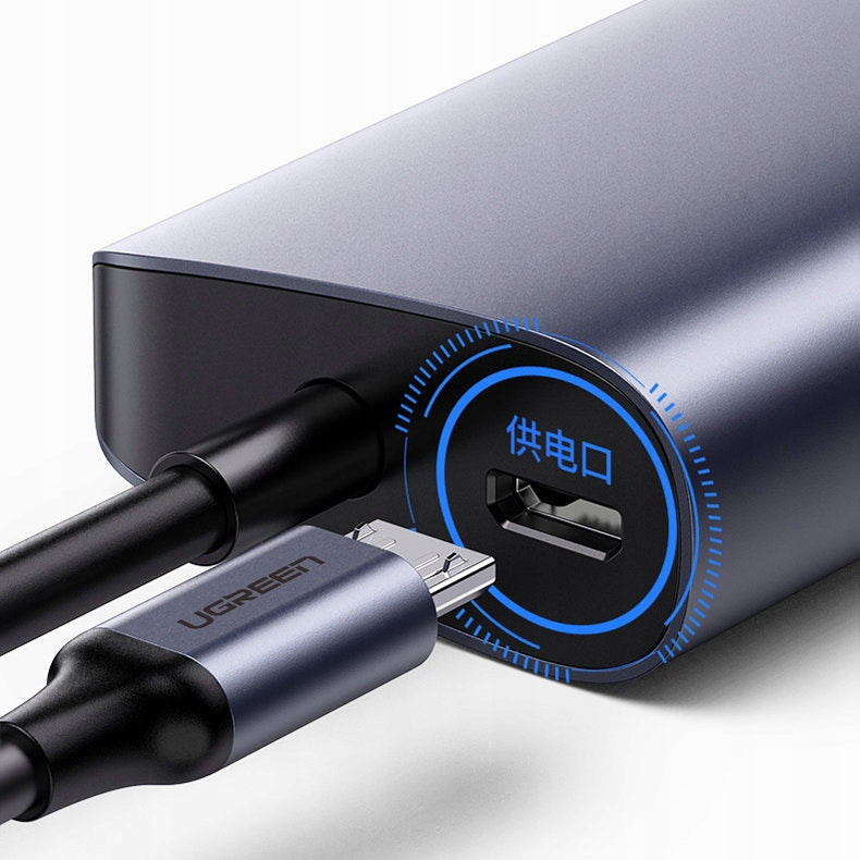 Adapter HUB UGREEN CM252 USB-C - 3 x USB / Ethernet RJ-45 / microUSB gray Manufacturer Ugreen