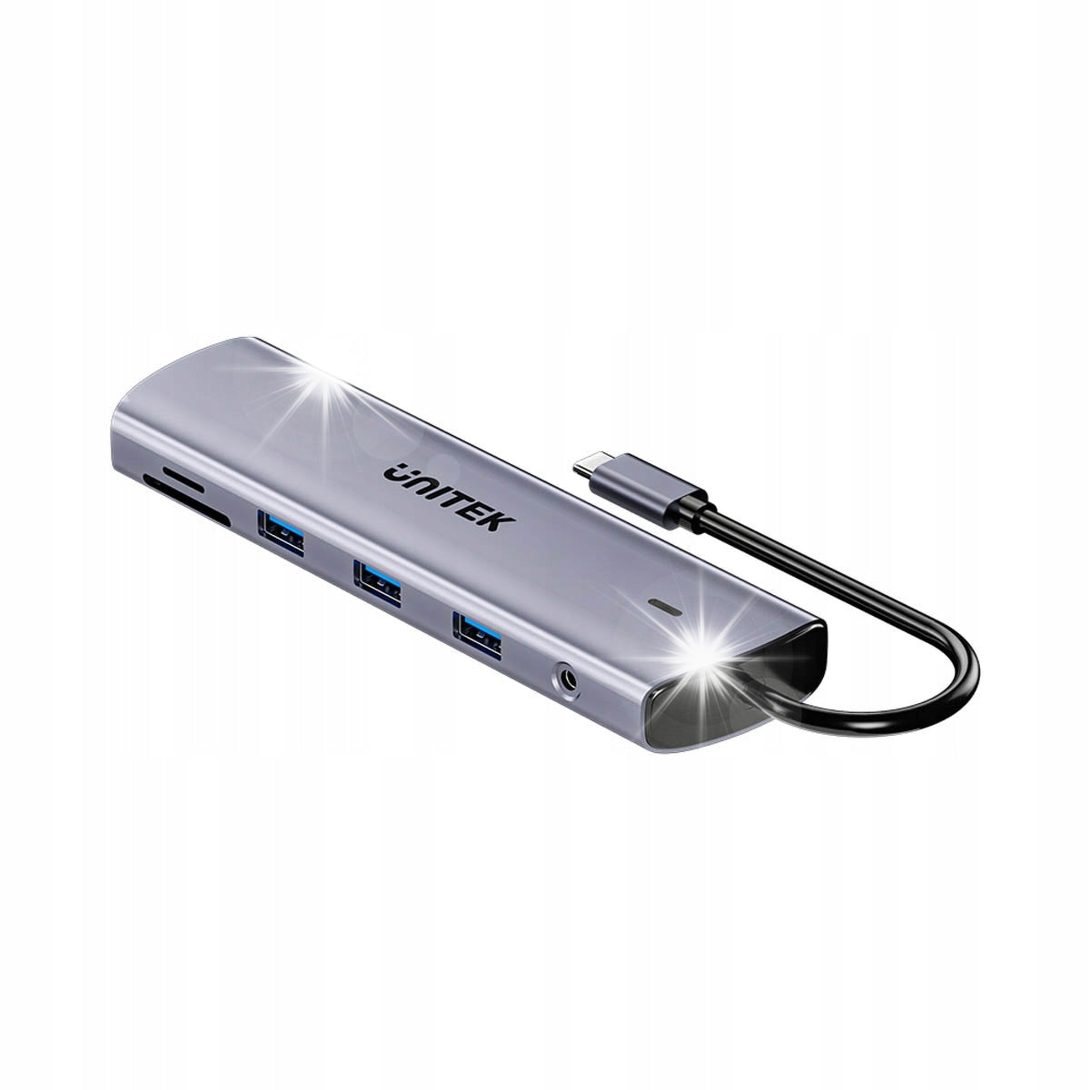 Adapter Unitek Hub USB-C 11in1 with support for 4K@30Hz RJ45 PD 100W monitors