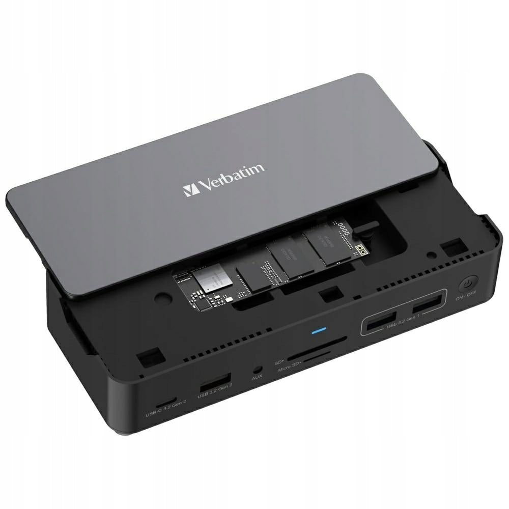 Adapter Verbatim USB-C Pro 15in1 Docking Station Grey Packaging status original
