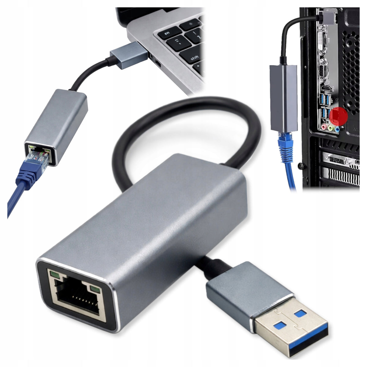 Adapter adapter USB A to Ethernet LAN RJ45 100 Mb network card