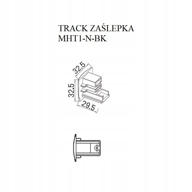 Adapteris – galinis dangtelis&scaron; 3 fazių bėgiams Maxlight baltas MHT1-AD-WH