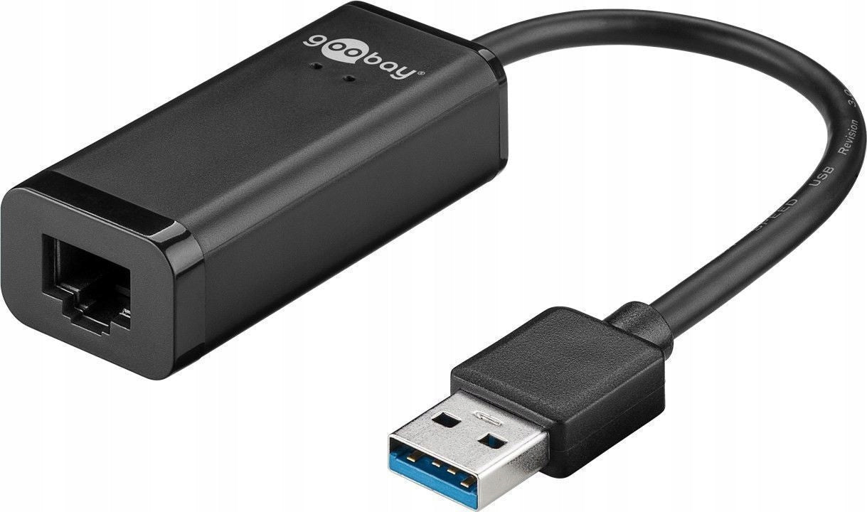 USB-Netzwerkadapter „GOOBAY 39038“ USB 3.0 Typ A - Ethernet RJ45, schwarz 