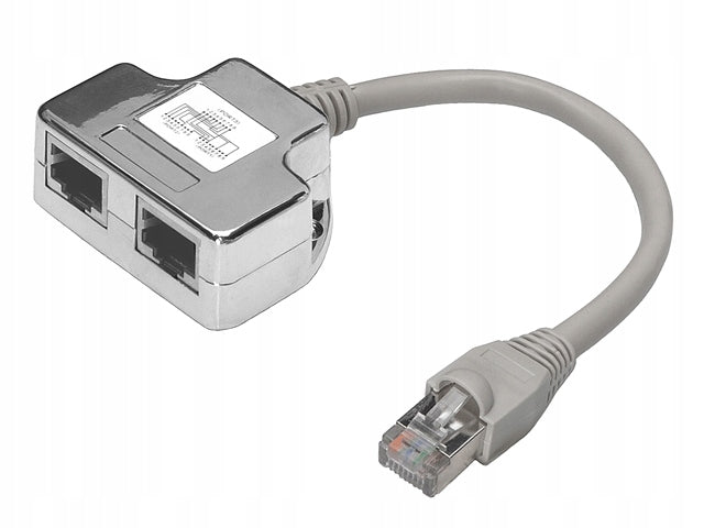 Adapters splitters LAN-2xLAN RJ45 plug-2xsocket FTP set 2pcs