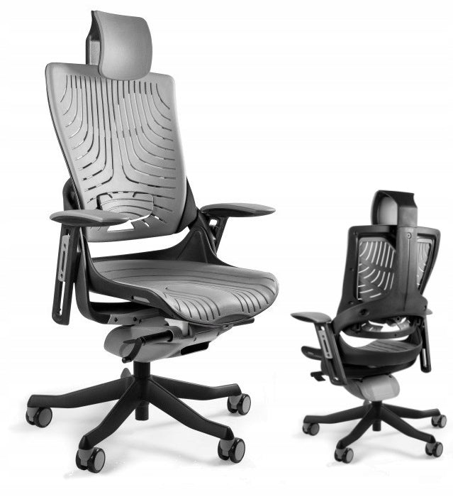 Adaptive swivel office chair black/grey elastomer design NORMA BHP Brand Meb-lab