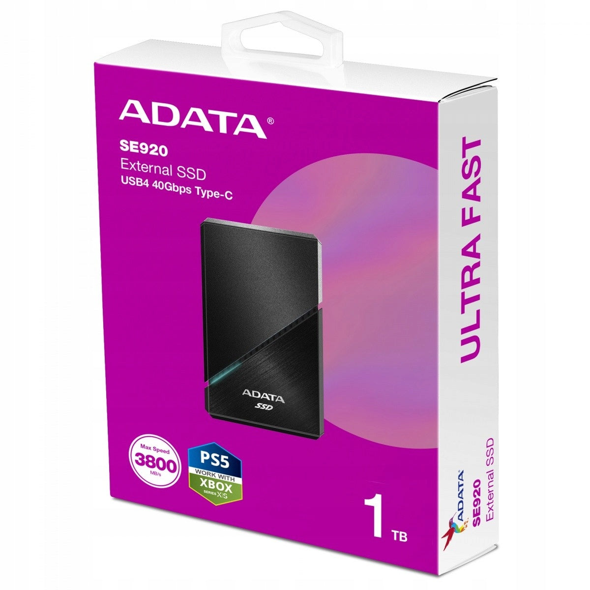 Adata externí SSD disk SE920 1TB USB4C 3800/3700 MB/s černý Model SE920-1TCBK
